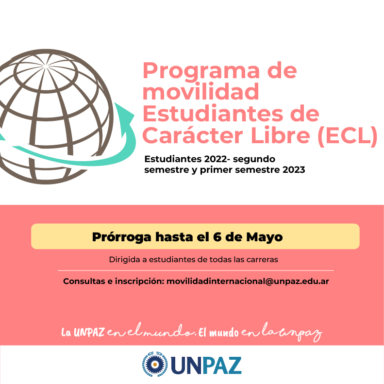CONVOCATORIA ABIERTA AL PROGRAMA DE MOVILIDAD ESTUDIANTES DE CARÁCTER LIBRE (ECL) - UNPAZ