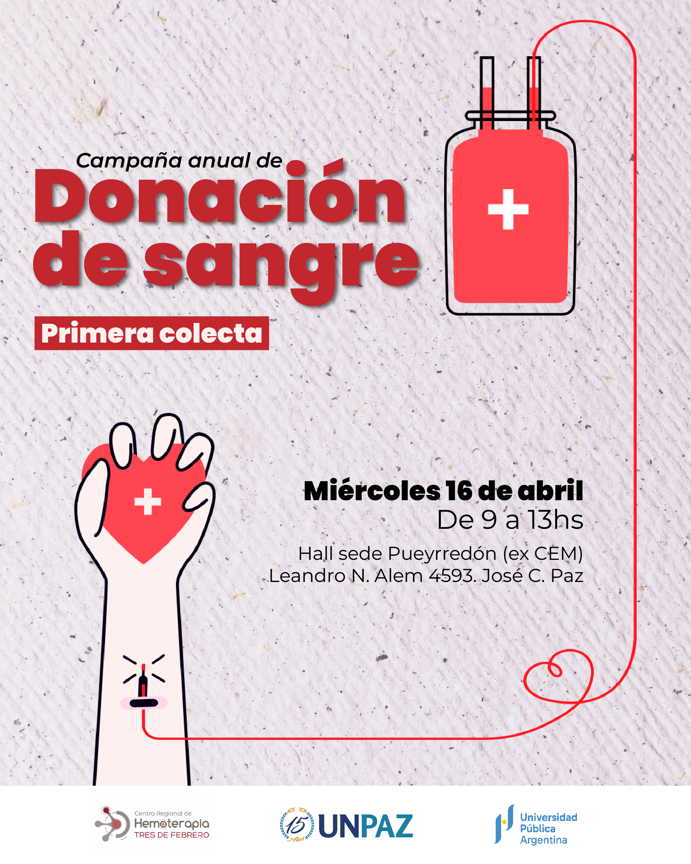 Primera colecta Campaña anual de donación de sangre