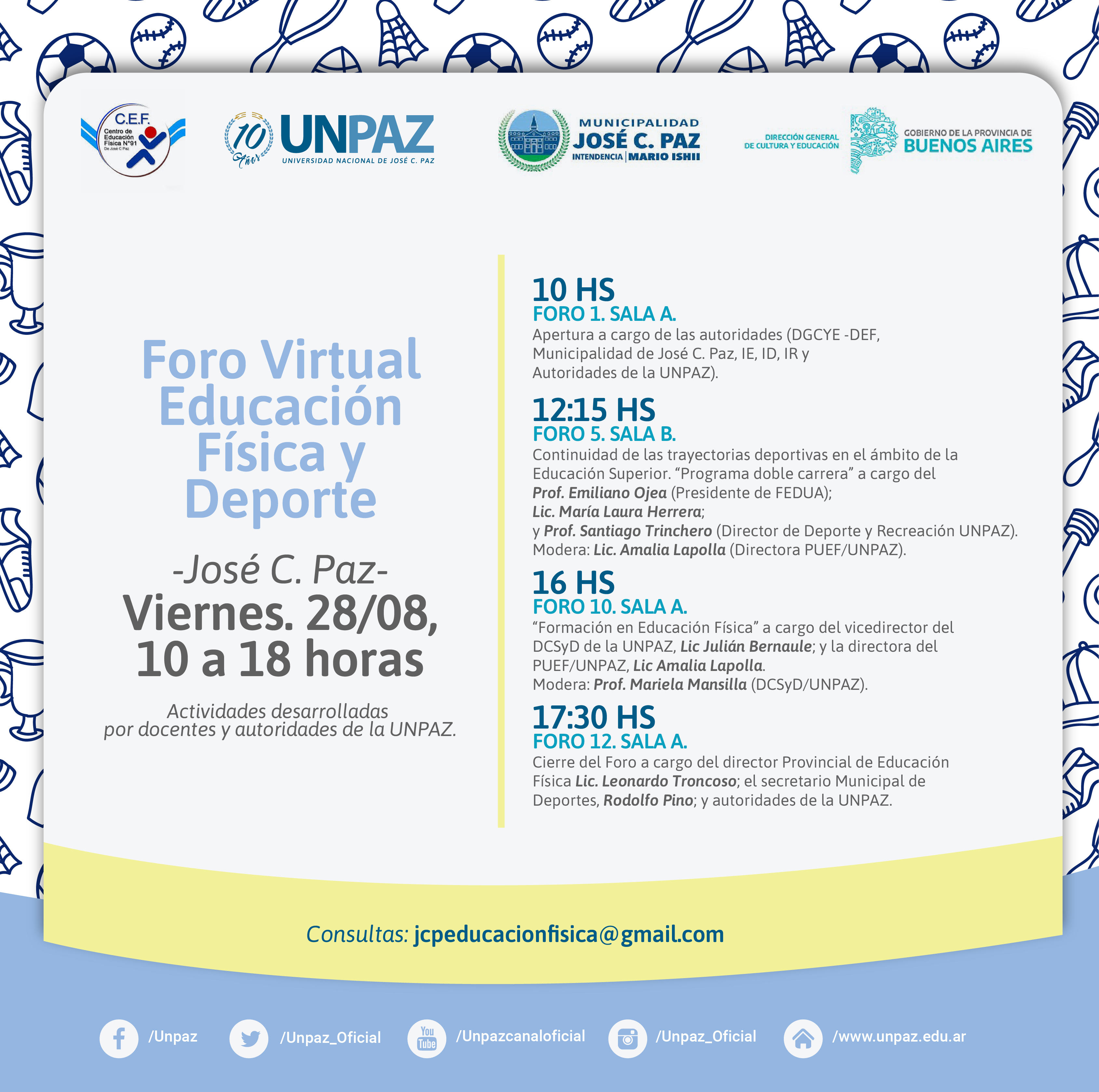 Foro virtual Educación Física y Deportes -José C. Paz-