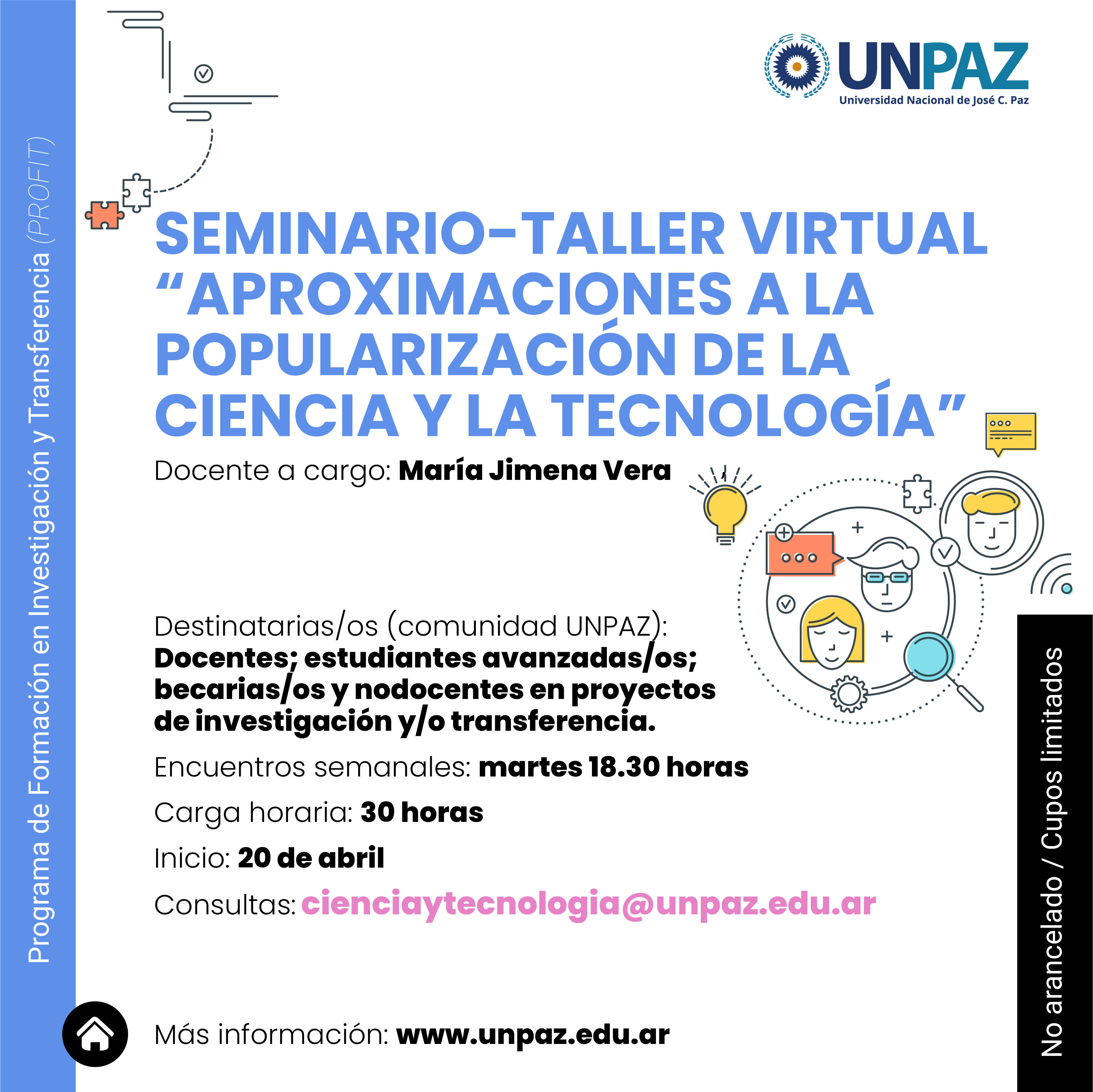 Seminario taller sobre popularización de la ciencia
