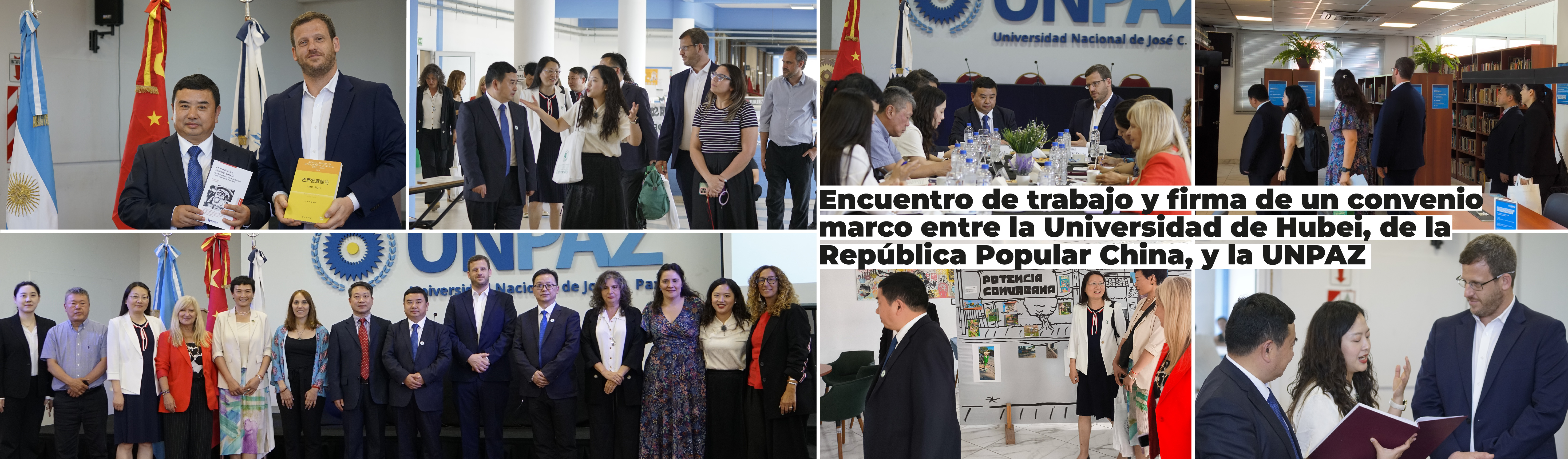 Encuentro de trabajo y firma de un convenio marco entre la Universidad de Hubei, de la República Popular China, y la UNPAZ.