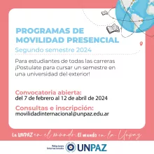 PROGRAMAS DE MOVILIDAD PRESENCIAL 2-2024 - UNPAZ